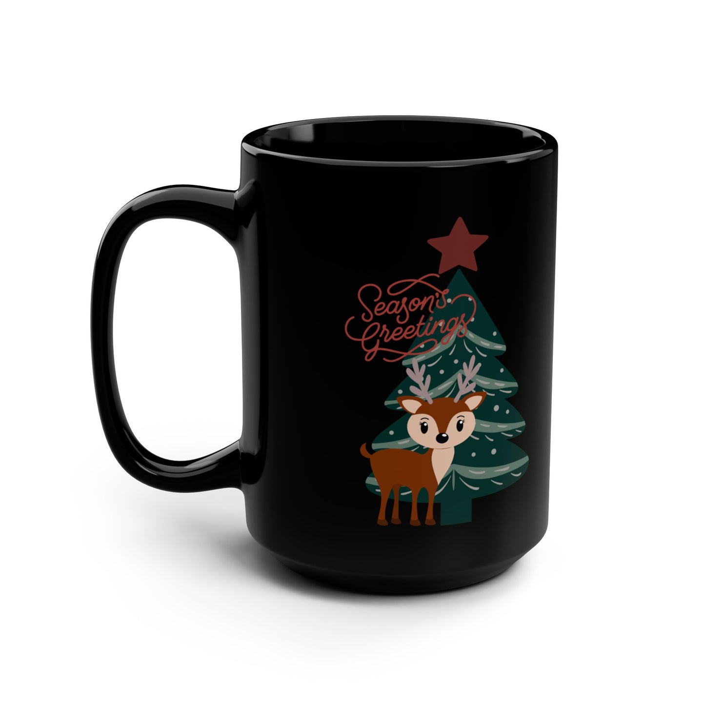 Reindeer Greetings; 15 oz coffee mug