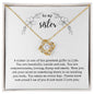 A sister is the greatest gift; Love knot necklace
