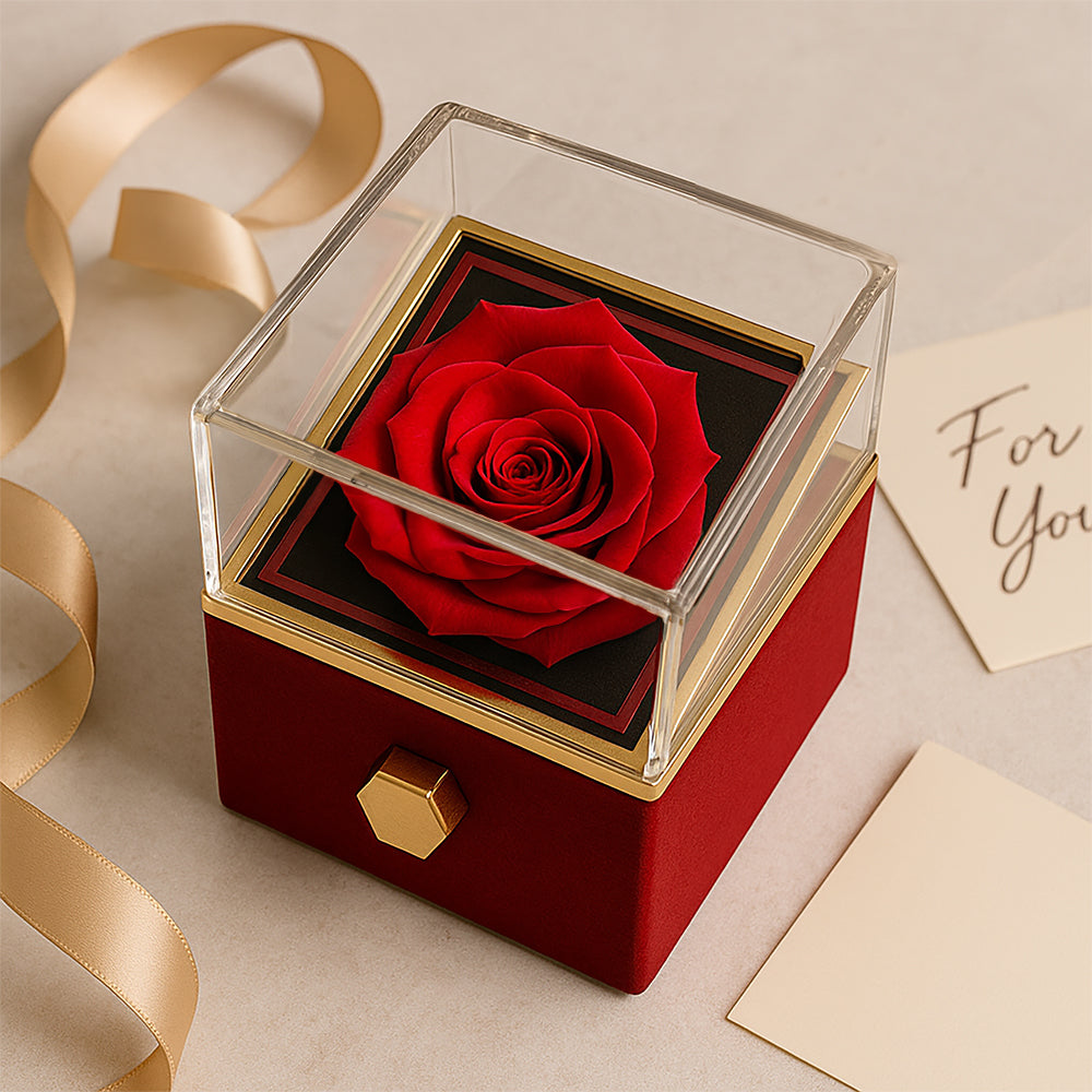Tell her, she's your Queen- Forever love necklace with rose box