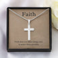 With Faith anything is possible; Stainless Steel Cross Necklace