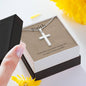 With Faith anything is possible; Stainless Steel Cross Necklace