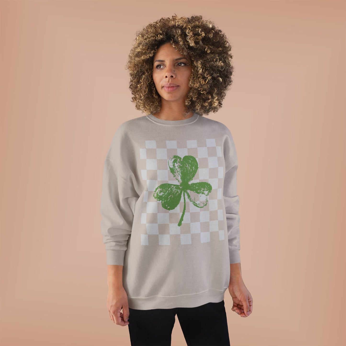 St. Patrick’s Day  Checkerboard Design crewneck sweatshirt