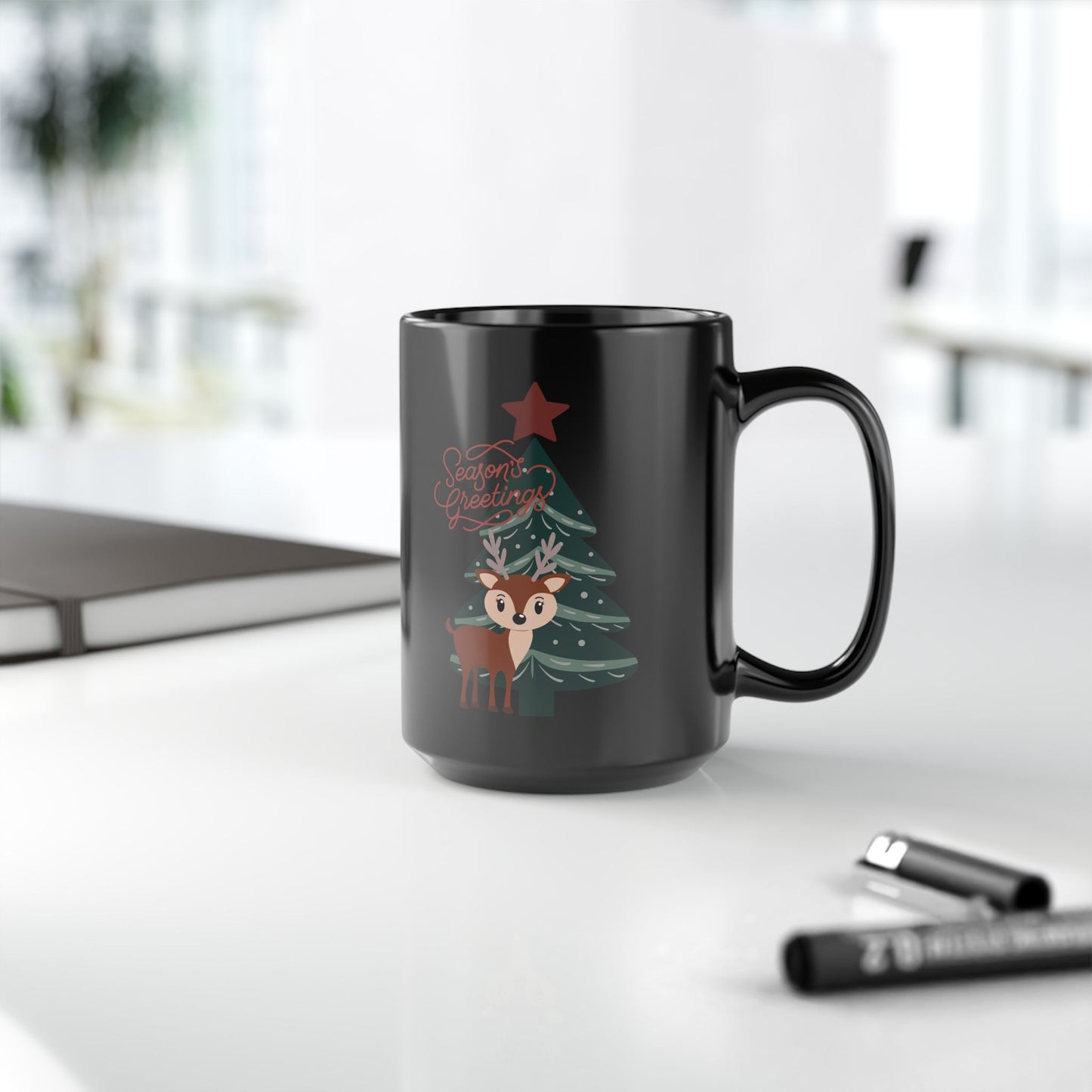 Reindeer Greetings; 15 oz coffee mug