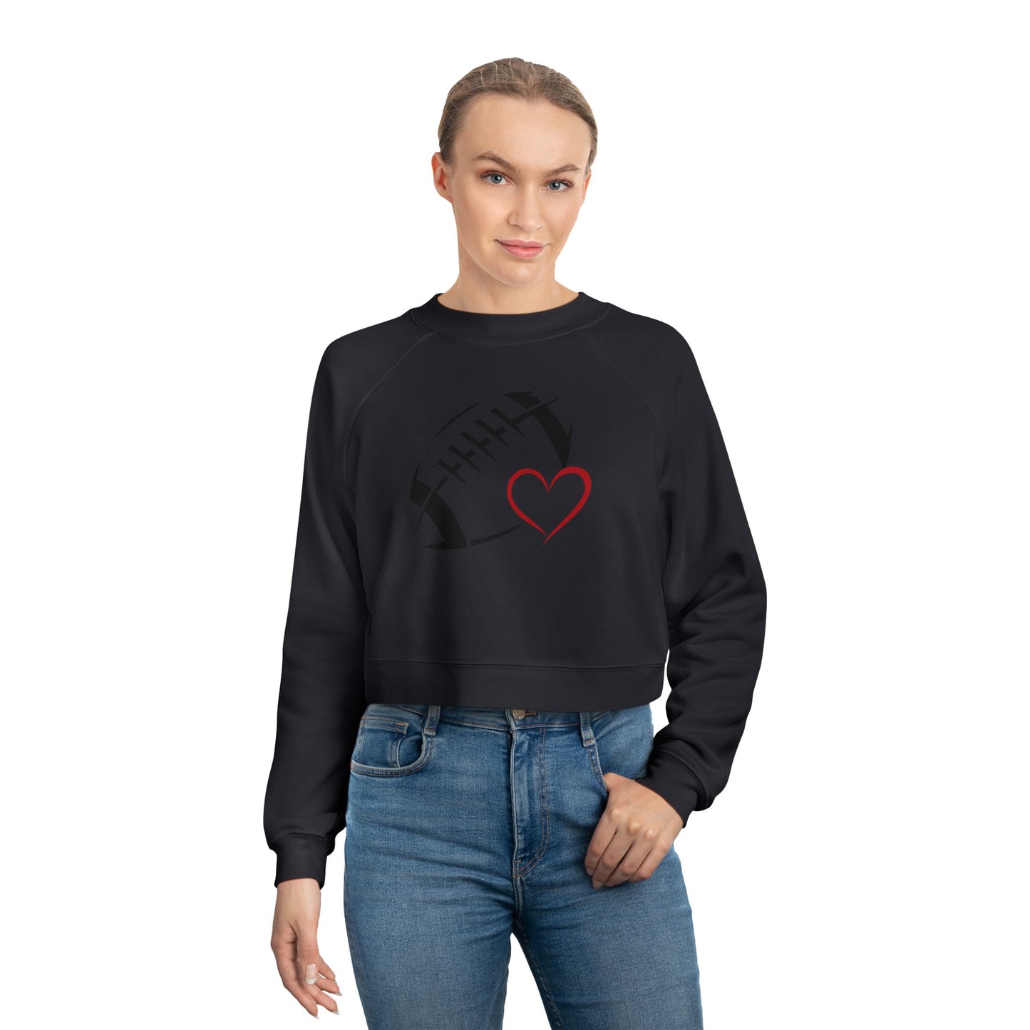 Football love; Women's Cropped Fleece Pullover