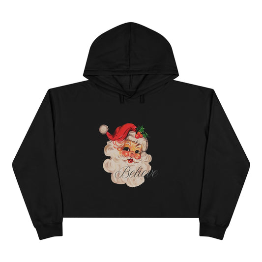 Vintage Santa Crop Hoodie
