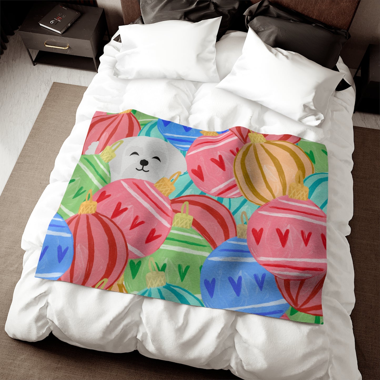 Hidden Pup ornament Sweatshirt material blanket