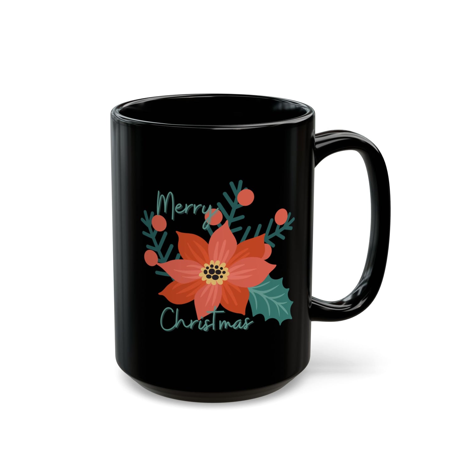 Pointsettia Christmas wish; 15 oz mug