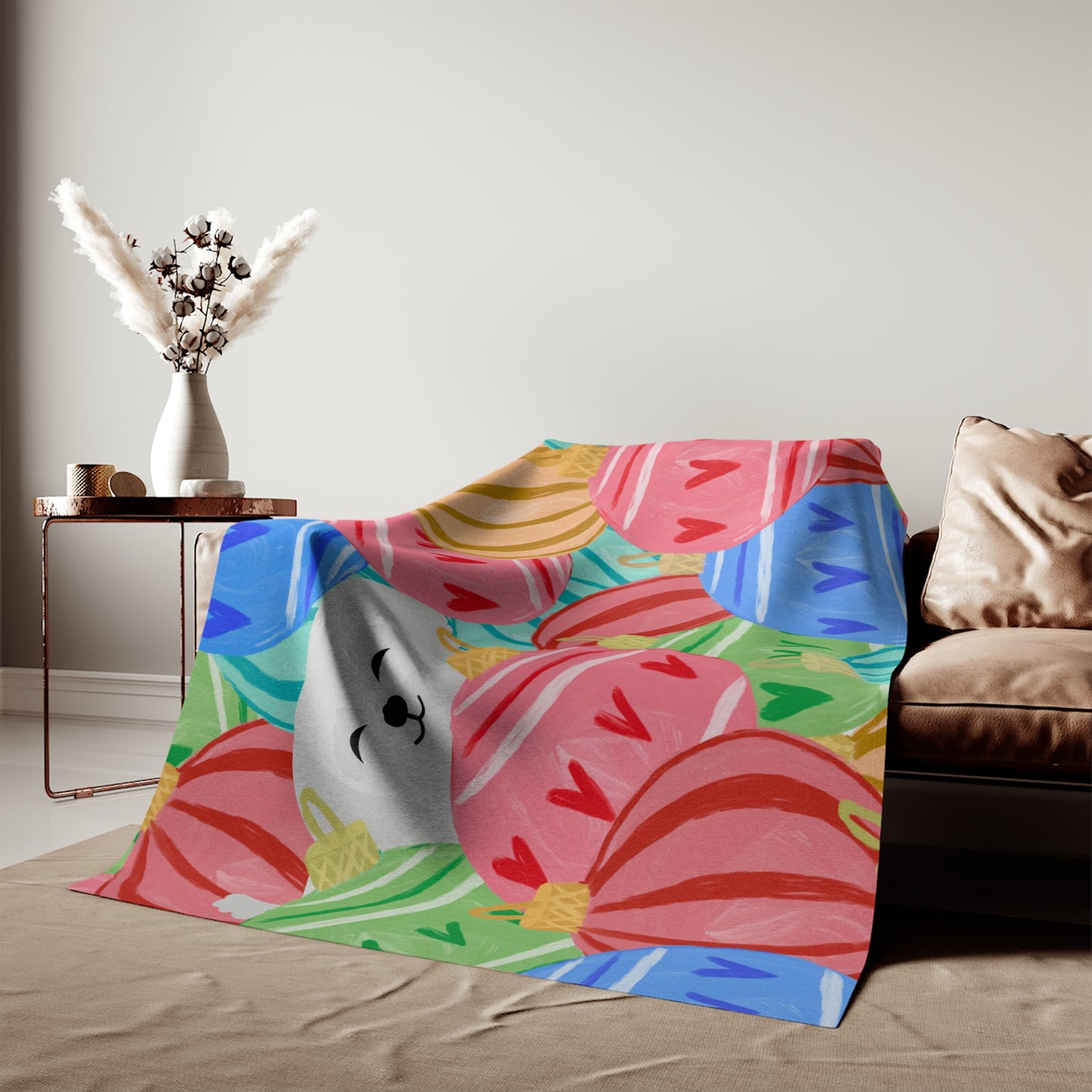 Hidden Pup ornament Sweatshirt material blanket