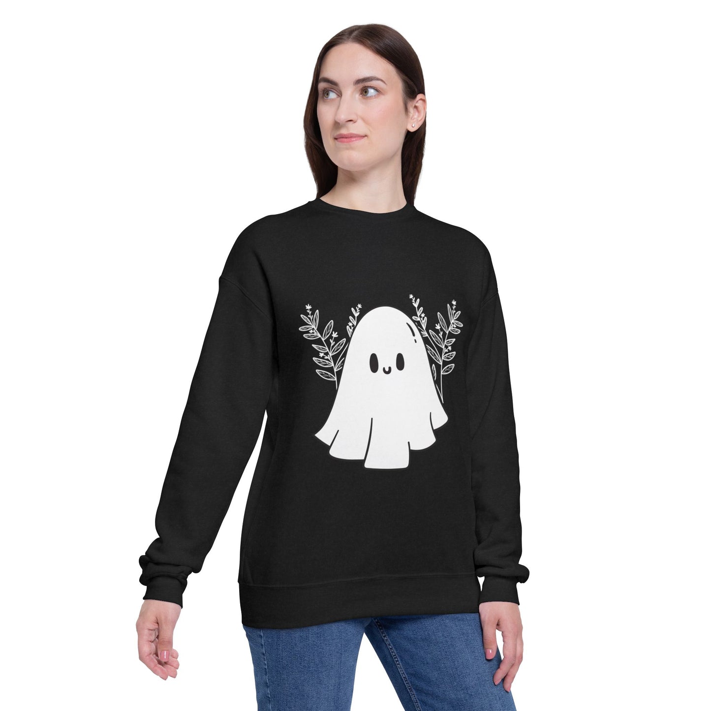 Cute Ghost Unisex Drop Shoulder Sweatshirt