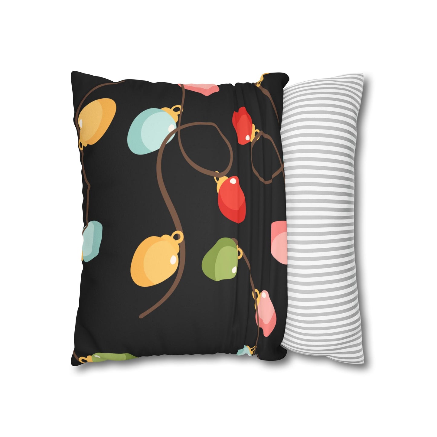 Christmas String Lights Faux Suede Pillowcase