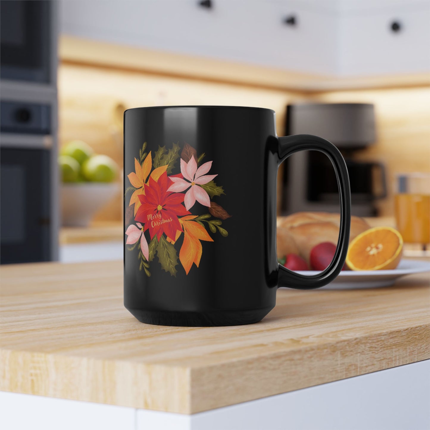 Pointsetta Merry Christmas mug (15oz)