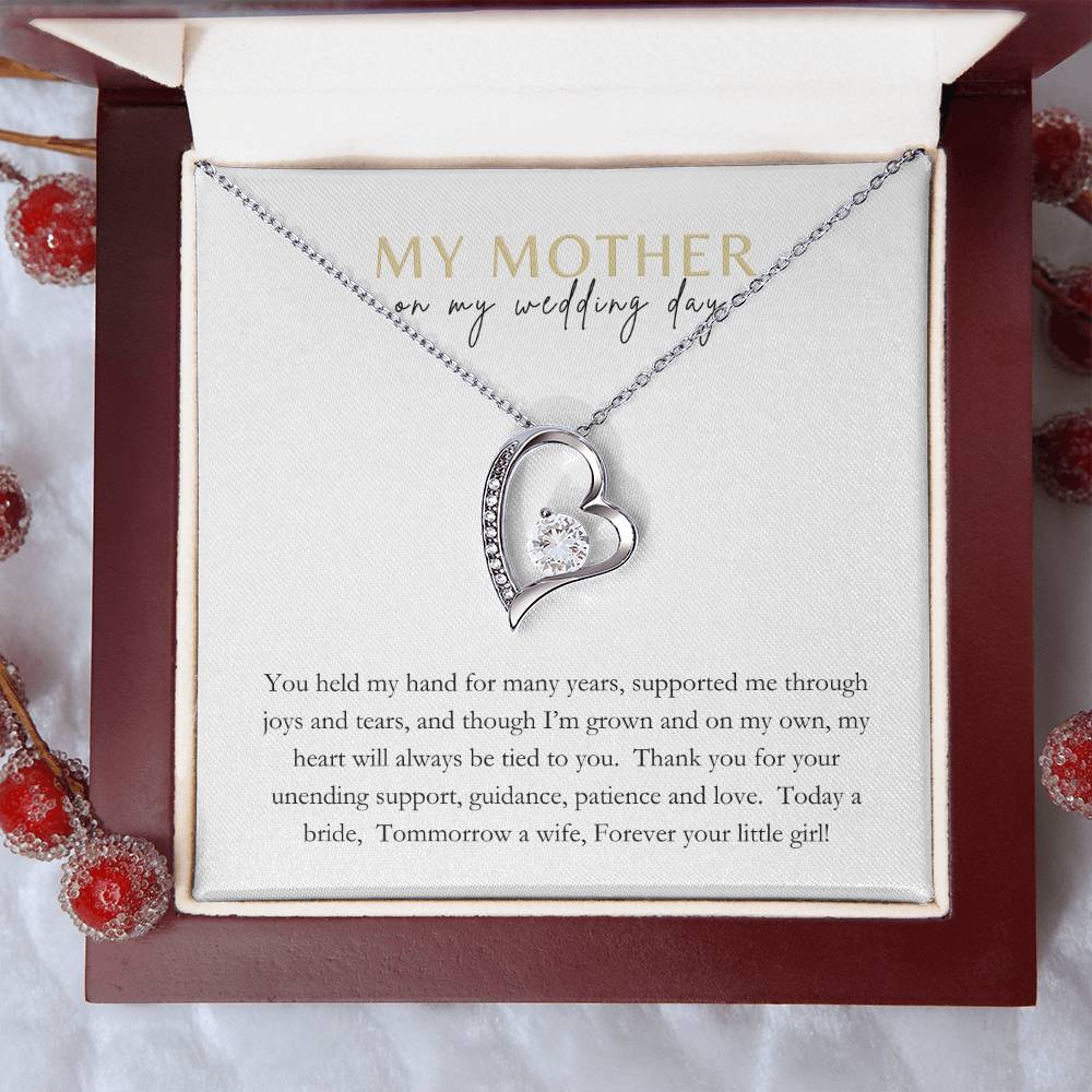 To Mother on your wedding day; Forever Love necklace