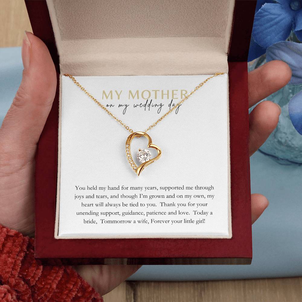 To Mother on your wedding day; Forever Love necklace