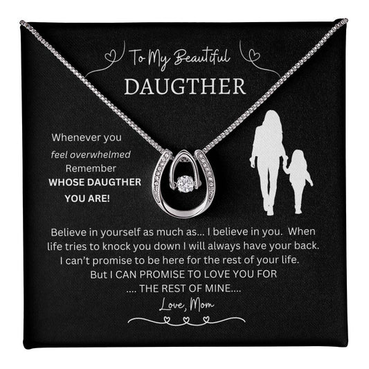 Daughter believe in yourself; Beautiful dancing crystal necklace