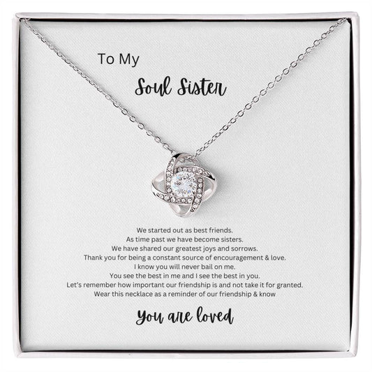Soul sister love!  Love knot necklace