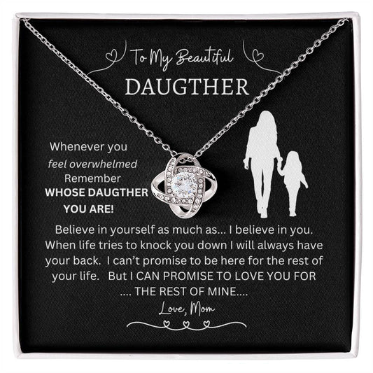 To Be My Beautiful Daughter, Promise to love you; Love Knot Necklace