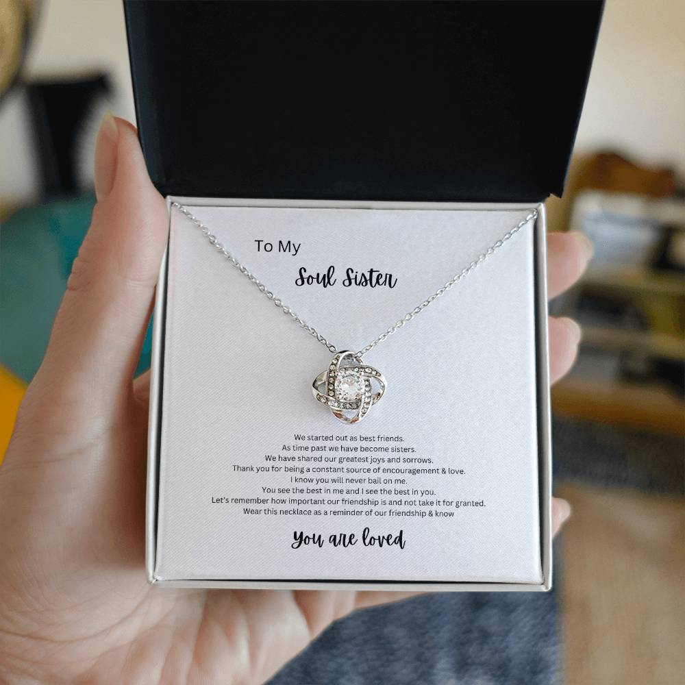 Soul sister love!  Love knot necklace