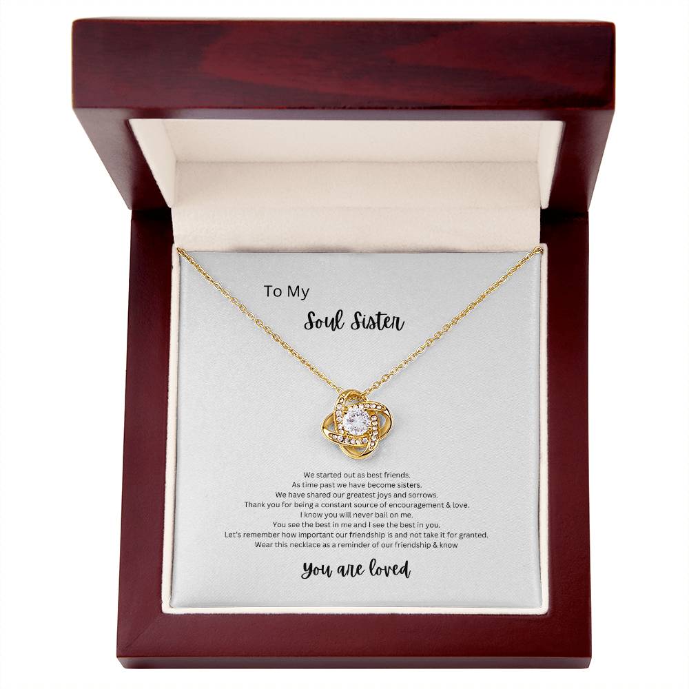 Soul sister love!  Love knot necklace