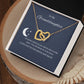 Granddaughter, love you to the moon and back; Interlocking hearts necklace
