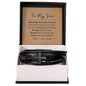 Never forget how much I love you, my son; Cross bracelet